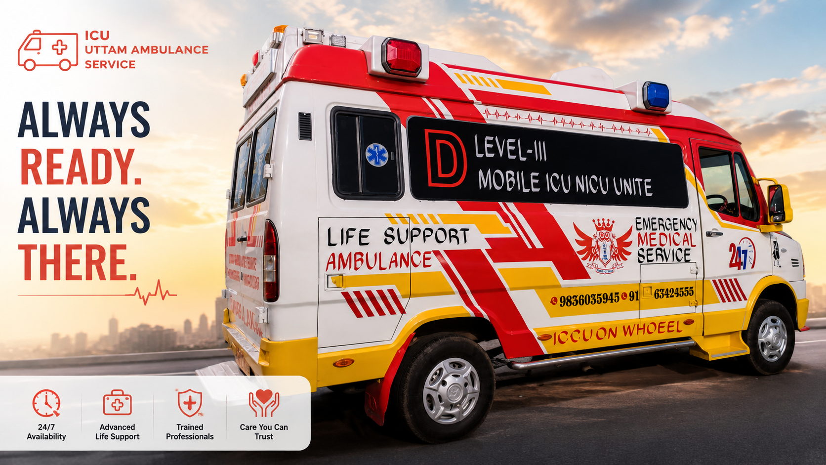 Uttam Ambulance ICU transport service in West Bengal