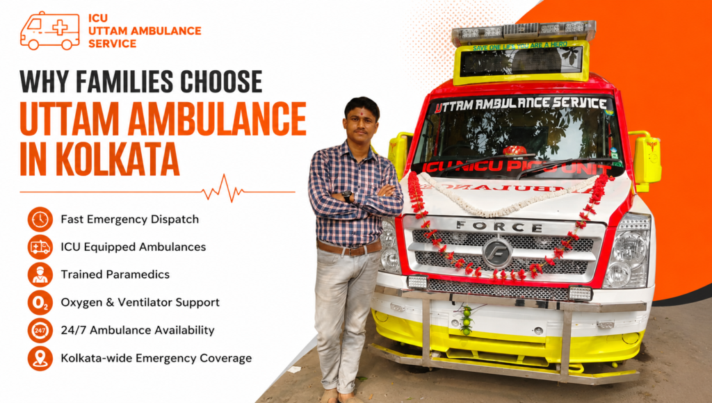 Family booking an ICU ambulance in Kolkata